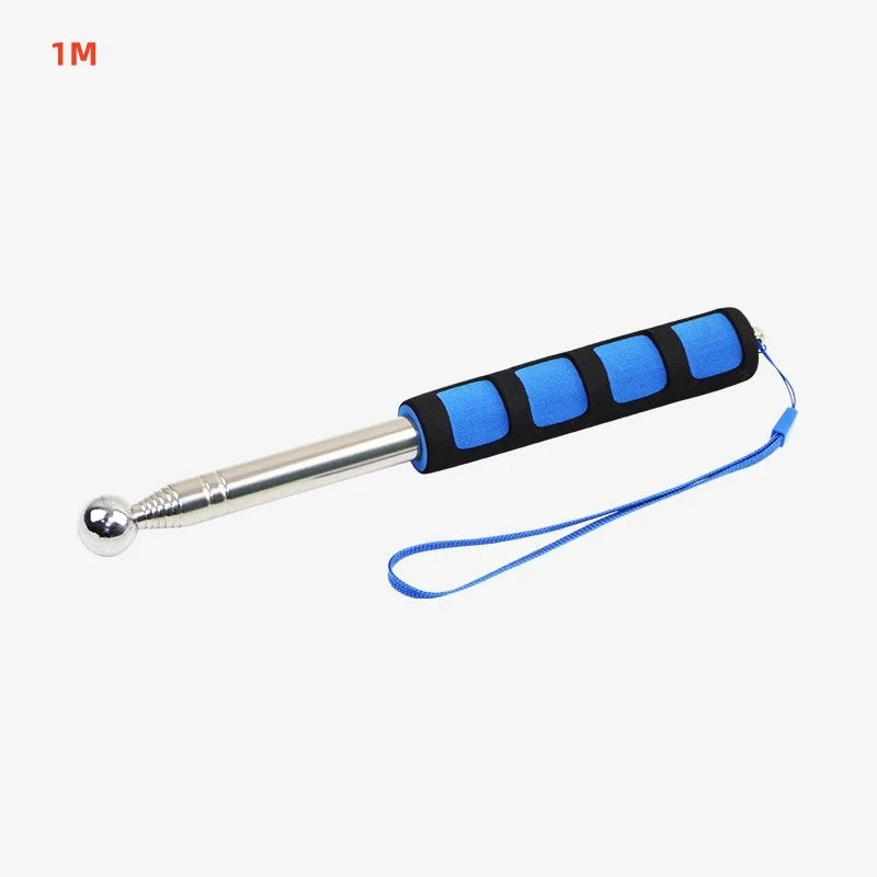 JUSTINLAU 1M~1.6M Hollow Drum Detection Hammer Room Detection Tool Hollow Drum Hammer Stainless Steel Telescopic Drum Hammer Oasis Select Blue-1M