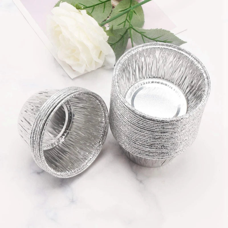 WISH 150 Pcs Aluminum Foil Cupcake Cups Ramekin Muffin Baking Cups, Disposable Muffin Liners, Ramekin Holders Cups, Aluminum Cup Oasis Select
