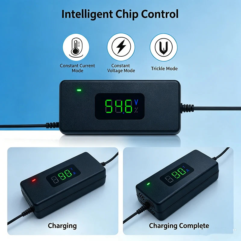 New Lithium Battery Charger 36V 42V / 48V 54.6V 2A Power Supply Adapters With Cooling Fan DC To XLR/GX12/GX16/Xiaomi Adapters Oasis Select