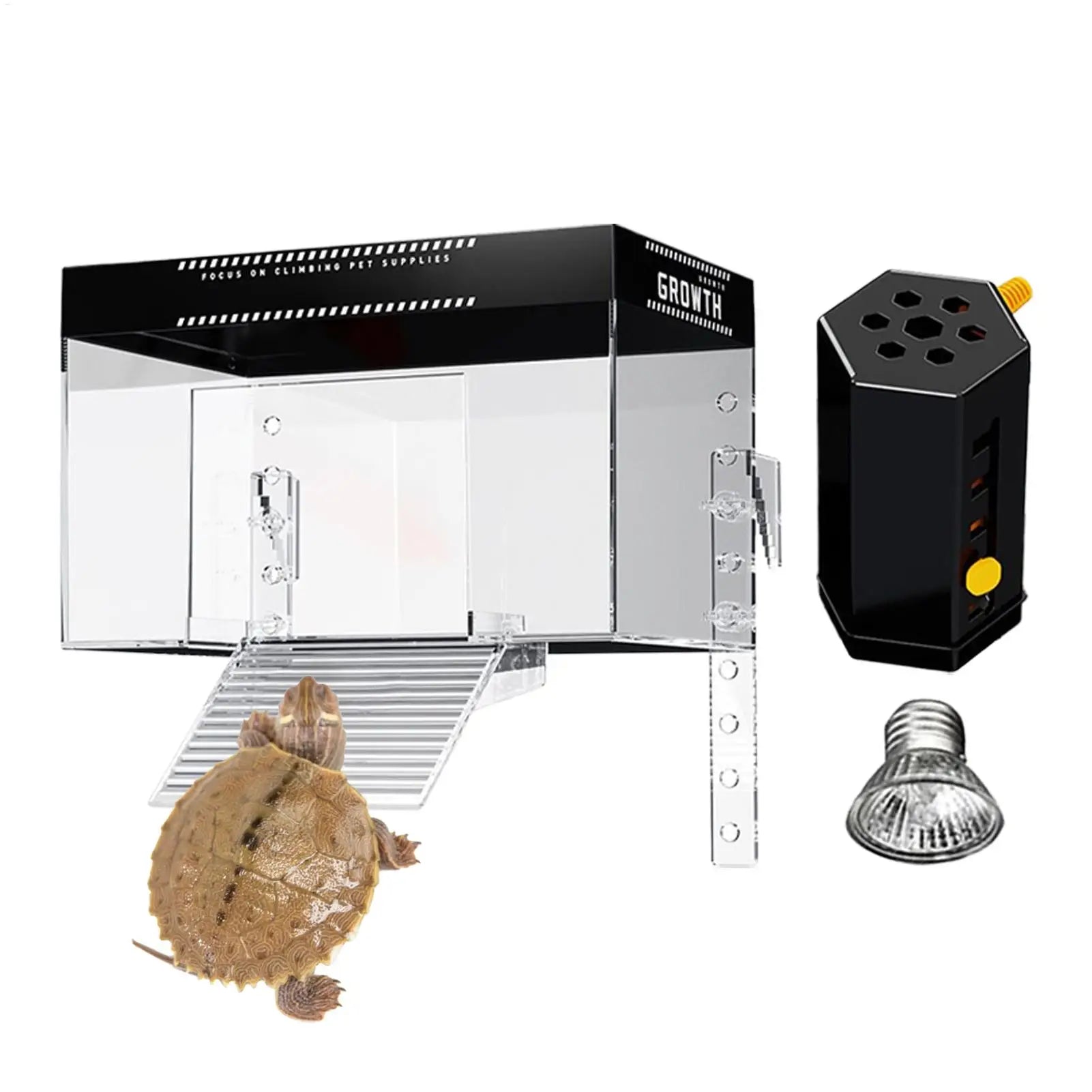 Turtle Basking Dock Pet Turtle Tank Basking Dock with Lid Living Room Hotel Reptile Resting Land Habitat Topper for Animal Oasis Select