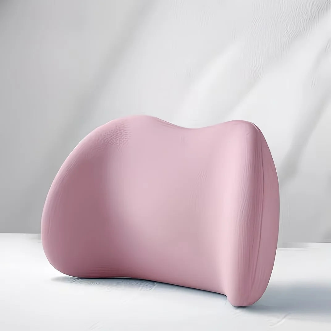 1pc Multifunctional Lumbar Support Pillow, Office Chair Back Cushion & Bed Sleeping Waist Pad, Flat Back Support for Sitting Oasis Select Pink