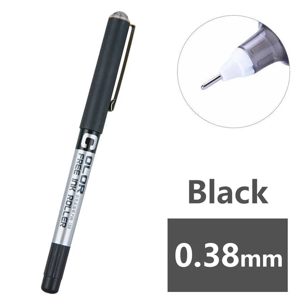 Fine Nib Gel Pen Student School Office Stationery 0.28mm/0.38m/0.5mm Fine Nib Gel Pen Big Ink Capacity Ballpoint Pen Drawing Pen Oasis Select 0.38mmBlack