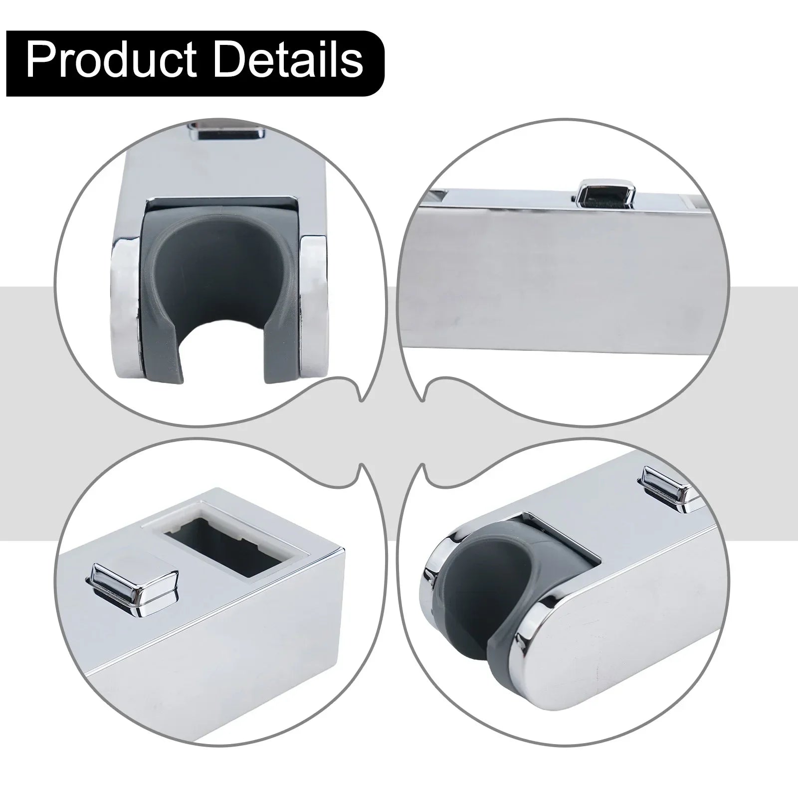 Square Tube Chrome Shower Rail Head Slider Bar Holder Adjustable Bracket Home Improvement Bathroom Accessories For Shower Oasis Select