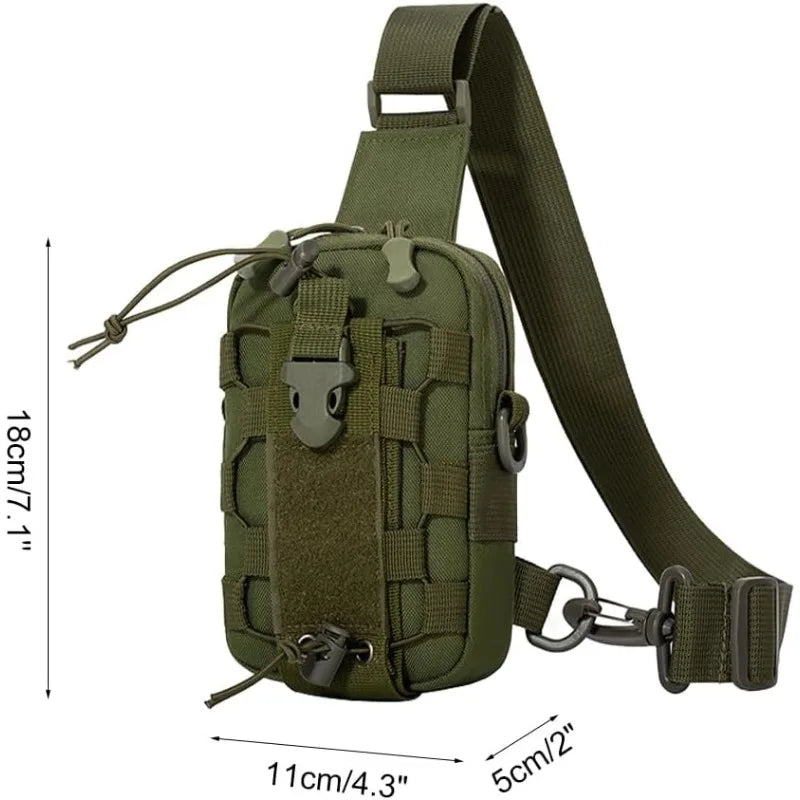 Multifunctional Tactical Waist Bag Outdoor Hanging Bag Mobile Phone Crossbody Chest Bag Camping Cycling Water Bottle Carrier Oasis Select