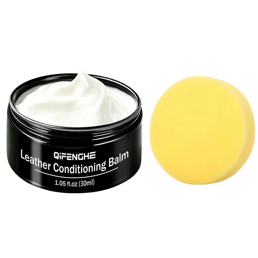 Leather Conditioning Balm Kit with Sponge – Softens & Buffs
