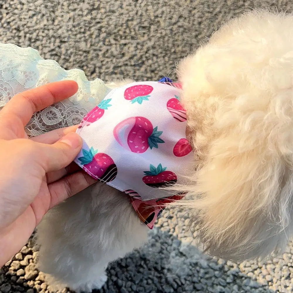Pet Saliva Towel Adjustment Cute Cartoon Bear Weaved Dog Cat Collar Bib Grooming Arc Design Dog Scarf for Girl Small Dogs Cats Oasis Select