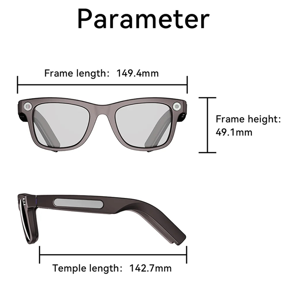 Smart Glasses Men Women Simultaneous Translation Sunglasses UV/Blue Light Protection Touch Control AI Object Recognition Camera Oasis Select