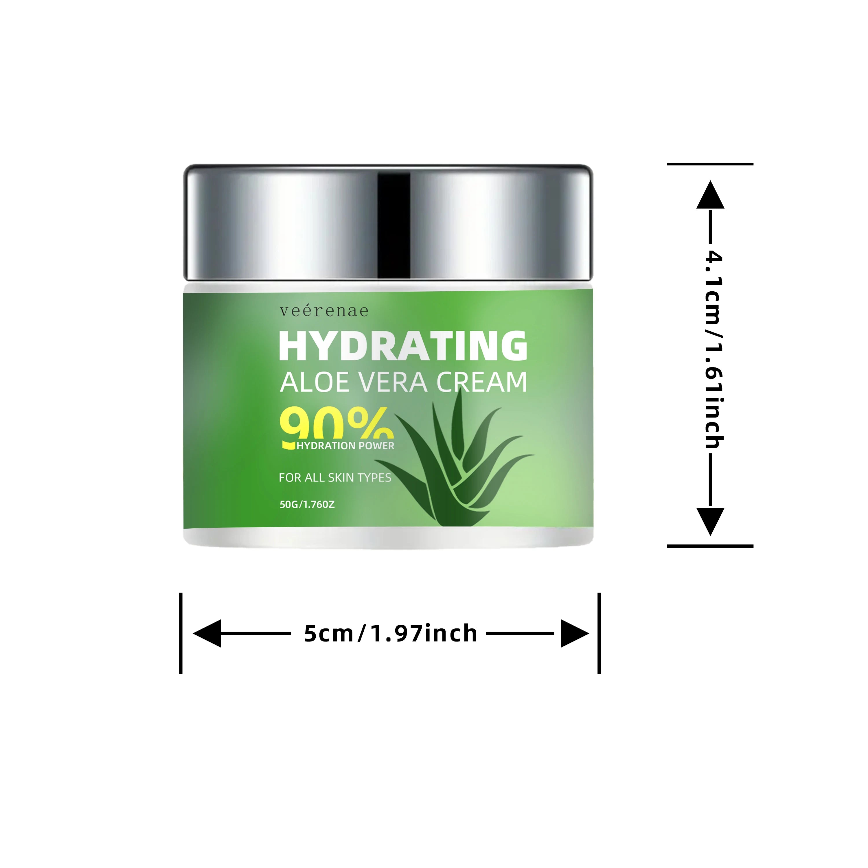 Veérenae Aloe Vera Face Cream – Hydrating, Non-Greasy Moisturizer Aloe Vera Face Cream Oasis Select 50g