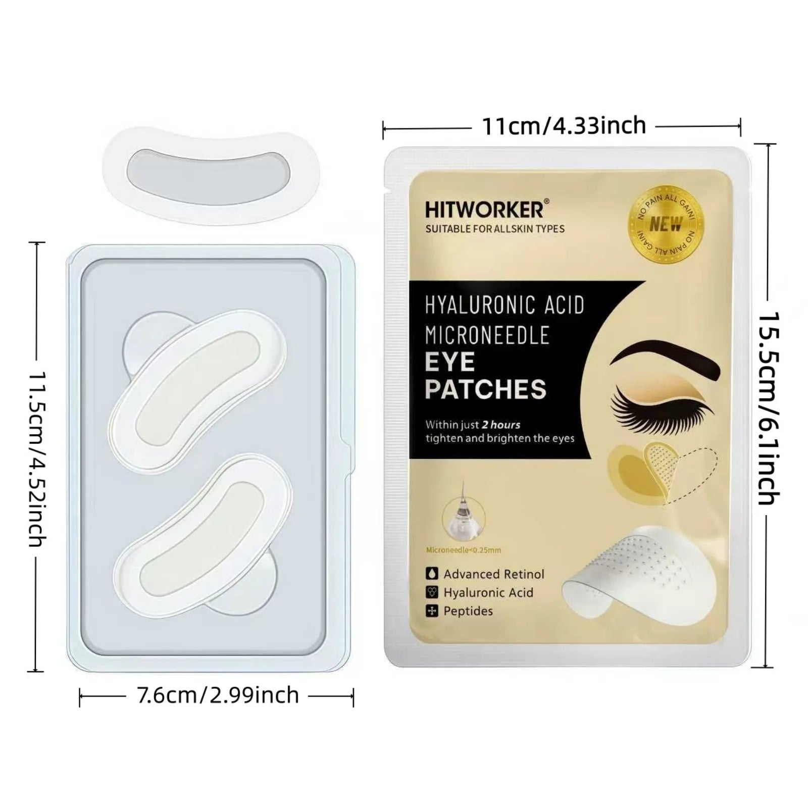 2-pack hyaluronic acid eye mask - provides moisture and nutrients to the skin, suitable for all people, gentle and non irritatin Oasis Select
