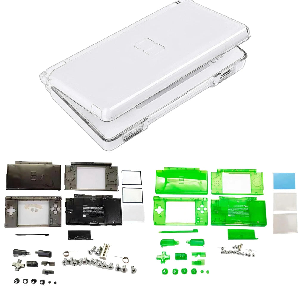 Case DIY Kit for Nintendo DS Lite Transparent Replacement Full Housing Shell, DIY Repair Shell Replacement Kit for NDSL, 1Set Oasis Select