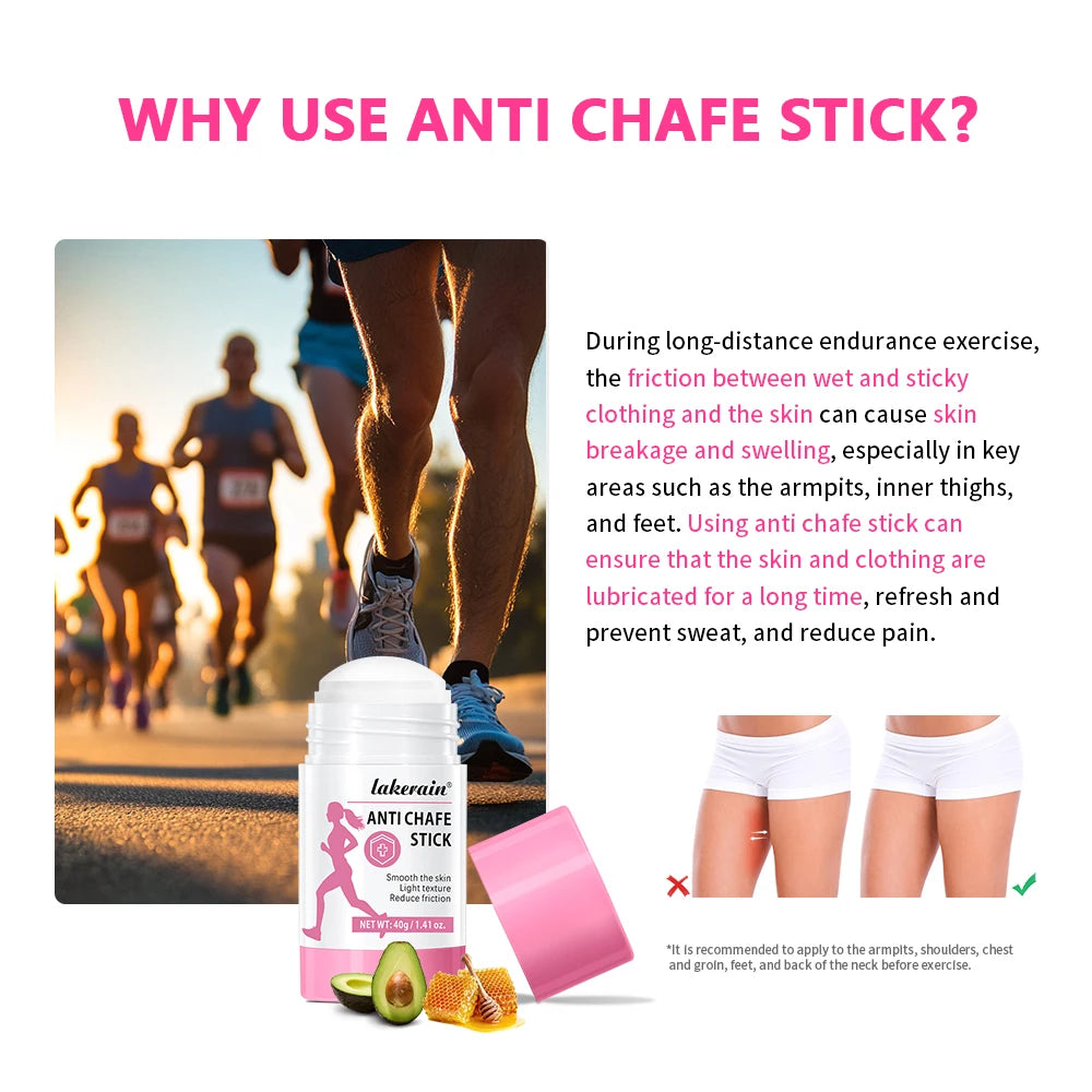 Running Thigh Anti-friction Stick Anti Chafe Cream Running Chafe Stick Sweat-proof Skin Rescue For Heel Lower Arm Thigh Skin Oasis Select