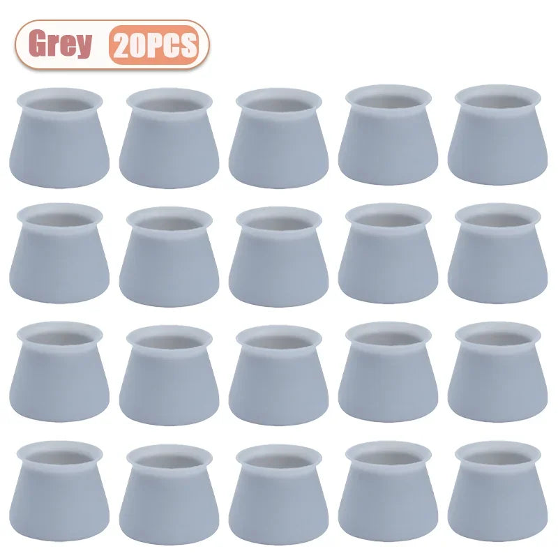 10-40PCS Silicone Chair Leg Caps Quiet Non Slip Floor Protectors for Wood Floors Furniture Leg Pads for Tables and Chairs Oasis Select Grey-20PCS 3-4cm