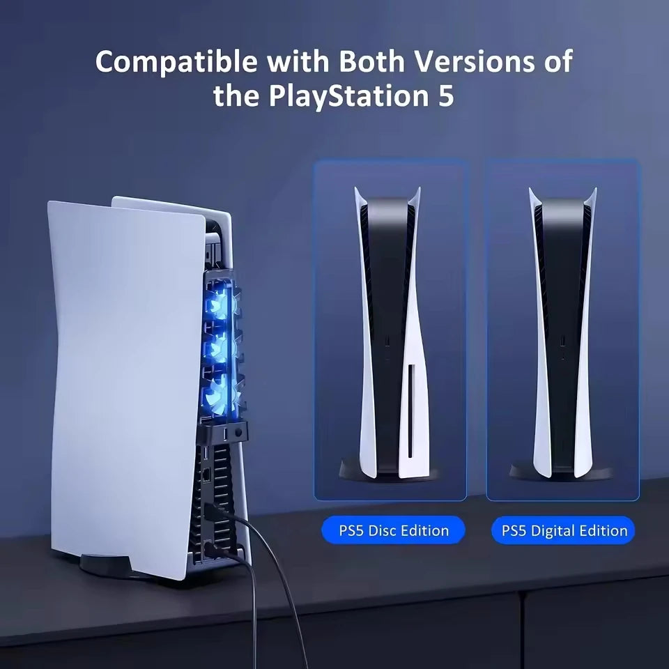 PS5 Cooling Fan – USB 3-Fan Cooler for Disc & Digital Edition
