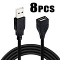 1-8pcs USB 2.0 Cable Extension Cable 0.6m/1m/1.5m Data Transmission Cable Display Projector High-Speed Data Extension Cable Oasis Select 8Pcs 1.5m