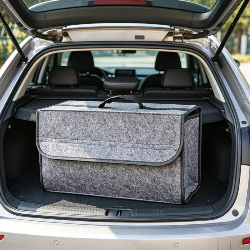 Car Trunk Organizer Foldable Portable Felt Storage Box Universal Vehicle Cargo Stowing Tidying Bag Auto Interior Accessories Oasis Select