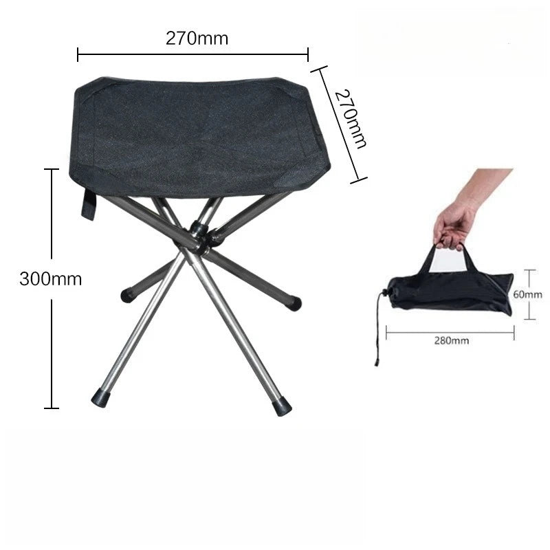 Outdoor Telescopic Folding Stool Portable Folding Chair Lightweight Stainless Steel Fishing Chair Mini Pony Stool Oasis Select small
