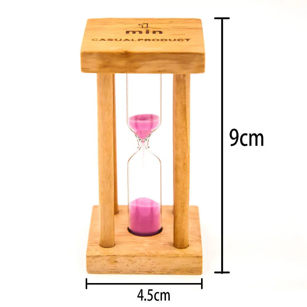 1/3/5 Minutes New Wooden Hourglass Mini Desktop Decoration Sand Clock Creative Timers Sandglass Hourglass Kitchen for Kids Gift Oasis Select Pink-5minutes