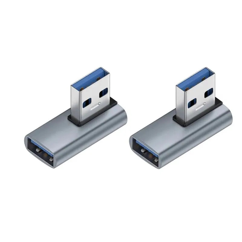 1-5pcs 90 Degree USB to USB Adapter Right Angle USB 3.0 Male to USB Female for Laptop Oasis Select Blue 2Pcs