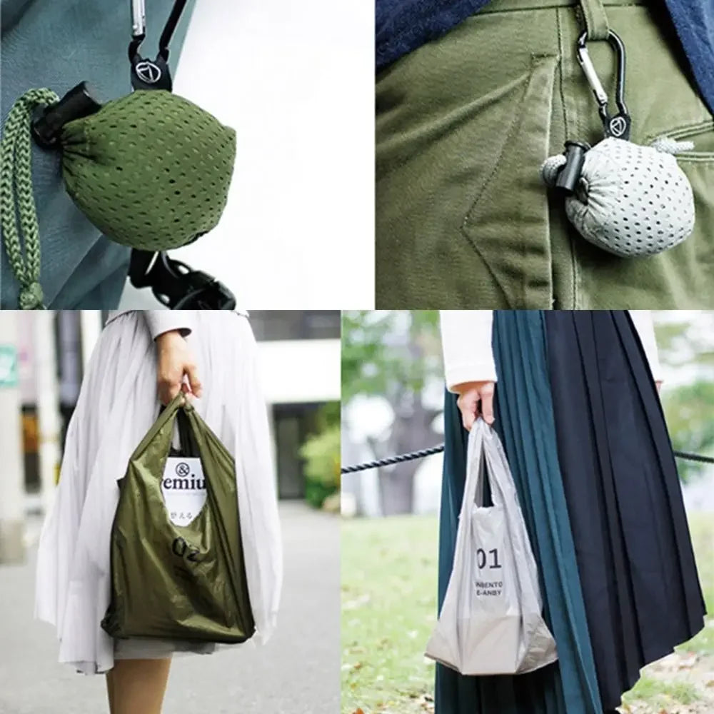 Nylon Folding Reusable Shopping Tote Bag – Lightweight & Waterproof