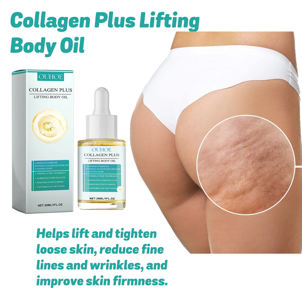 Collagen Body Oil Lifting Firming Arms Belly Fat Buttocks Sculpting Moisturizing Reduce Fine Lines Wrinkles Skin Tightening Oil Oasis Select