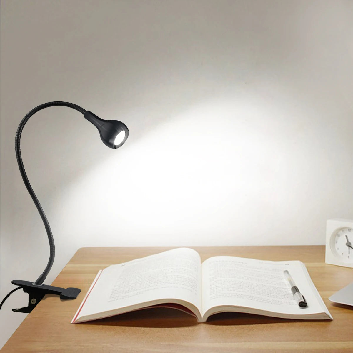 USB Power Lamp Reading Book Light With Holder Clip Flexible Table Lamp Study Reading Lamps Bedside Table Bedroom Decor Nightlamp Oasis Select