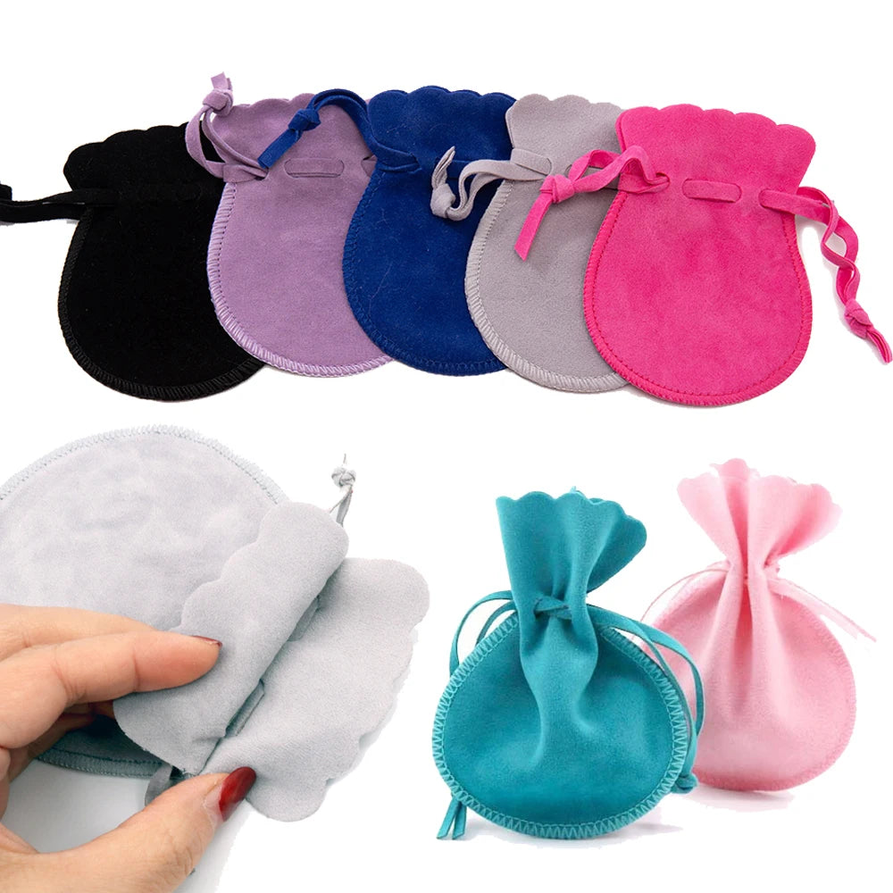 10pcs Small Velvet Jewelry Pouch Drawstring Bags for Gifts Ring Earrings Candy Display Storage Business Selling Packaging Supply Oasis Select