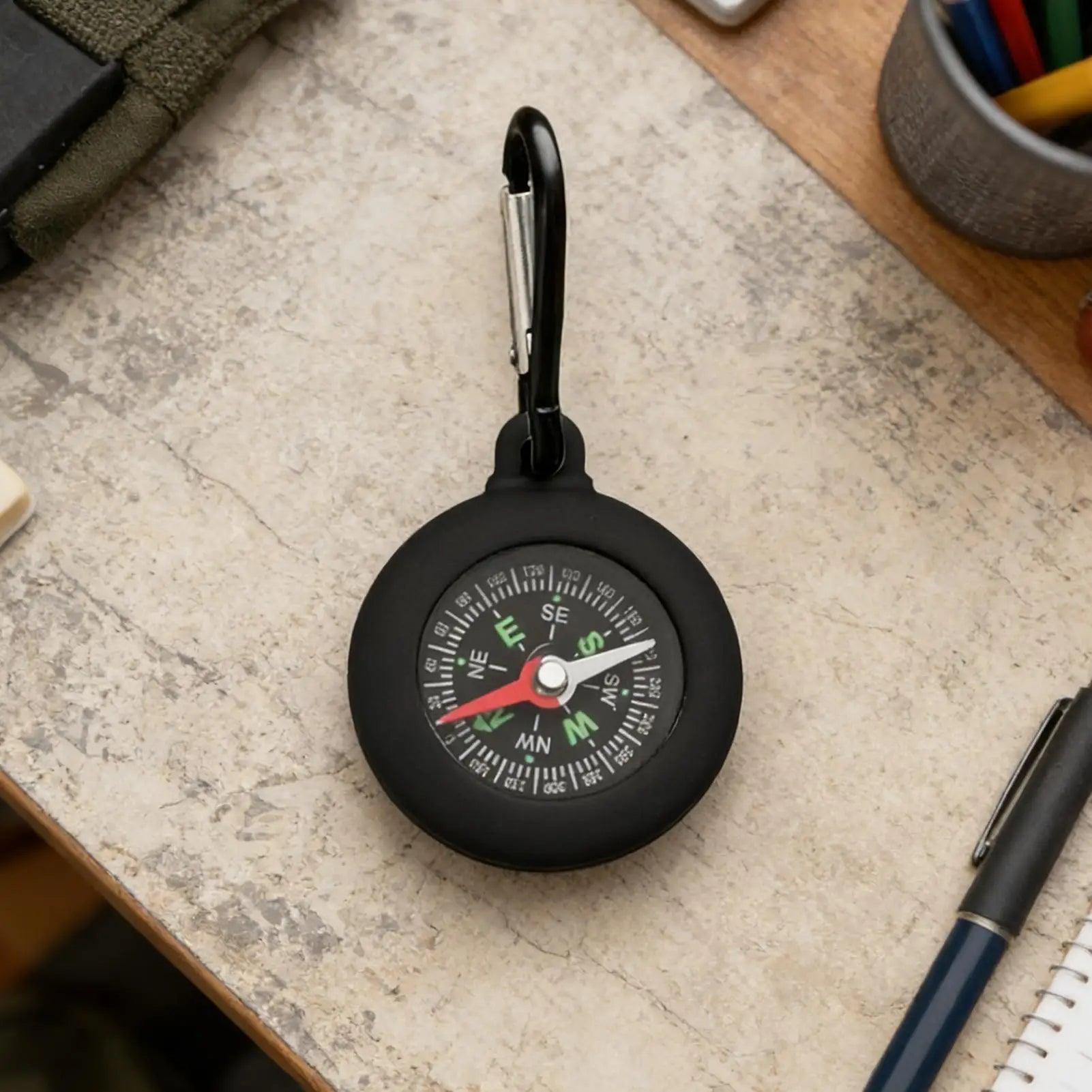 Portable Compass for Hiking Compact Waterproof Survival Compass with Carabiner Clip Compass for Camping Hiking Traveling Oasis Select