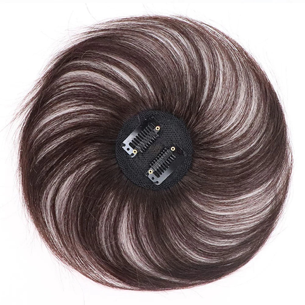Clip-On Hair Topper – Seamless Short Straight Coverage Wig