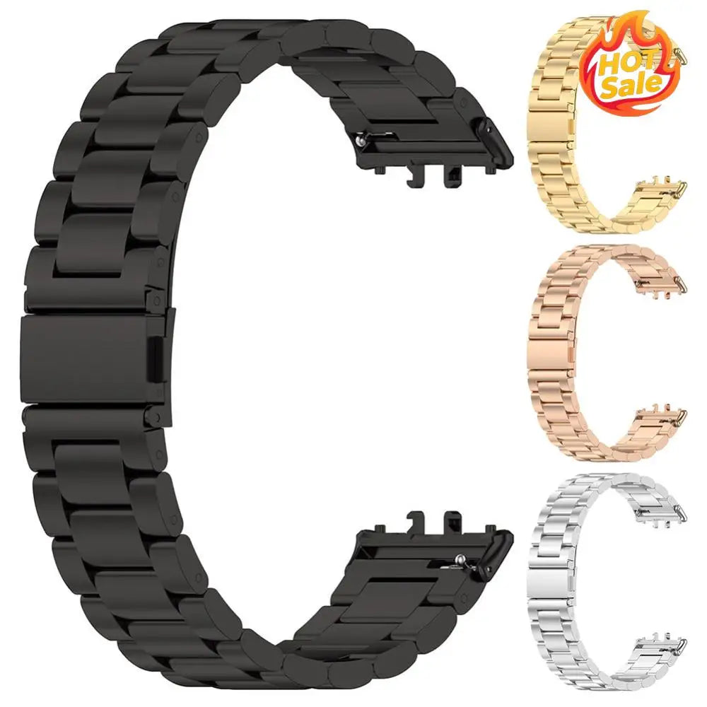 Stainless Steel Metal Strap Adjustable Replacement Watch Band Quick Release Watch Strap for Samsung Galaxy Fit 3 SM-R390 Strap Oasis Select