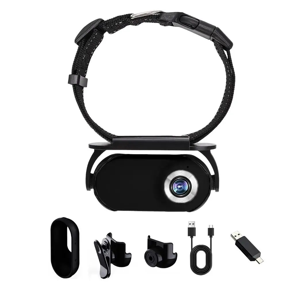 Cat Collar Camera 1080P HD Wide-Angle Mini Action Cam for Pets