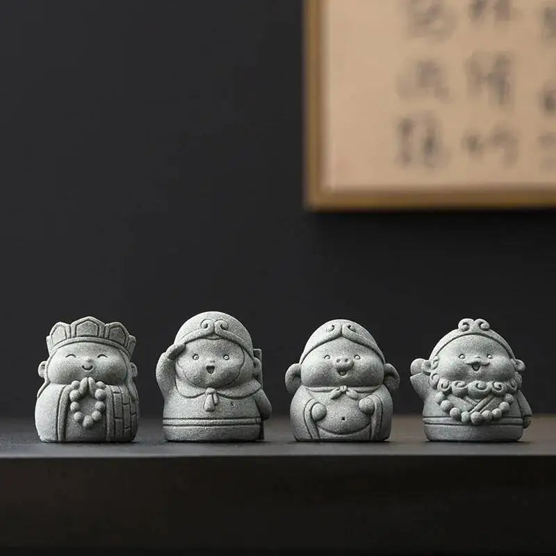 4pcs Desktop Figures Tea Pet Cultural And Creative Small Ornaments Scenery Oasis Select 4pcs