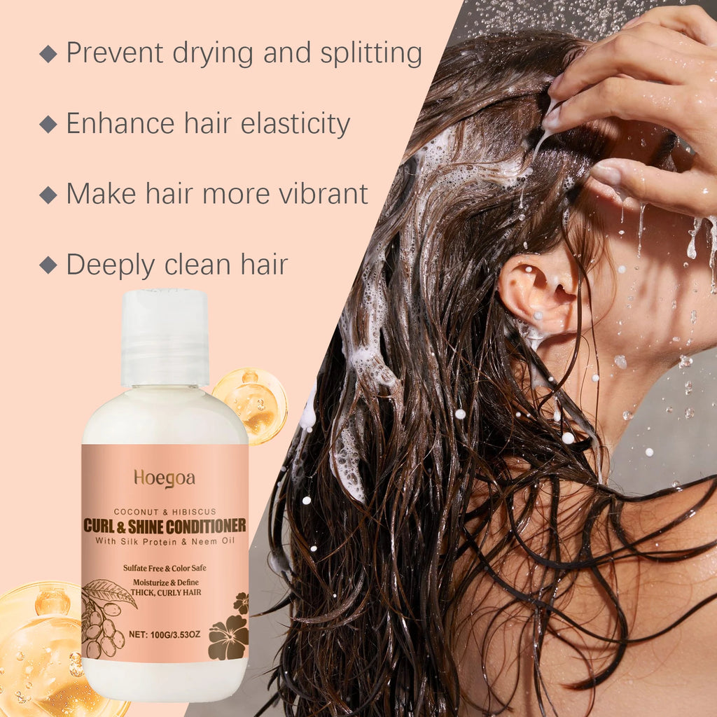 HOEGOA Coconut Shampoo & Conditioner Set for Curly Hair Shampoo & Conditioner Set Oasis Select