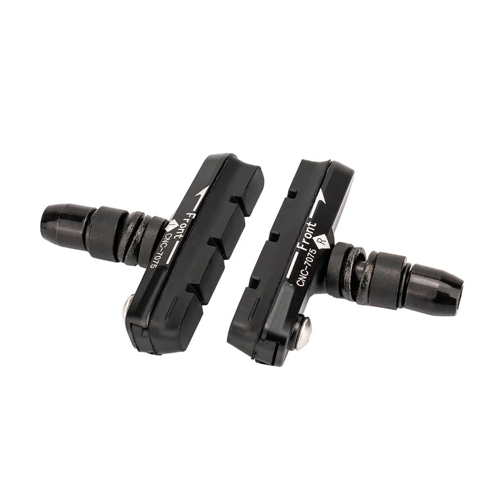 Premium Rubber + Aluminum Alloy VBrake Blocks Brake Pads for Bike Bicycle Cycle in Black Red Blue Gold Silver Purple Oasis Select Black
