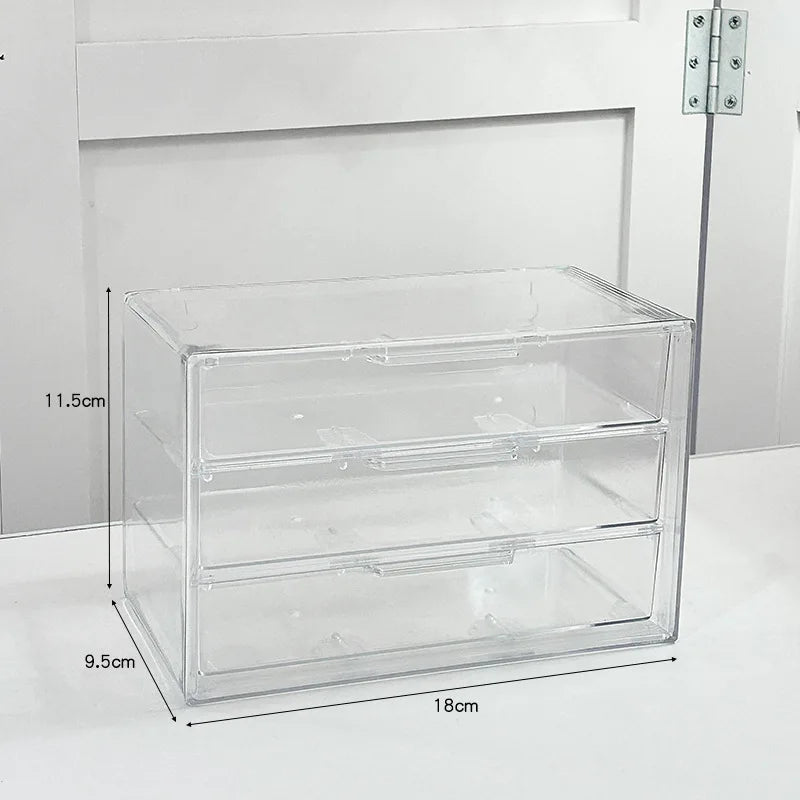 Cosmetics Organization Storage Box Multifunctional Skin Care Product Box Cosmetics Jewelry Storage Makeup Box Oasis Select Transparent-3 cells