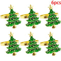 Christmas Napkin Rings Set of 6 | Xmas Holiday Table Decor
