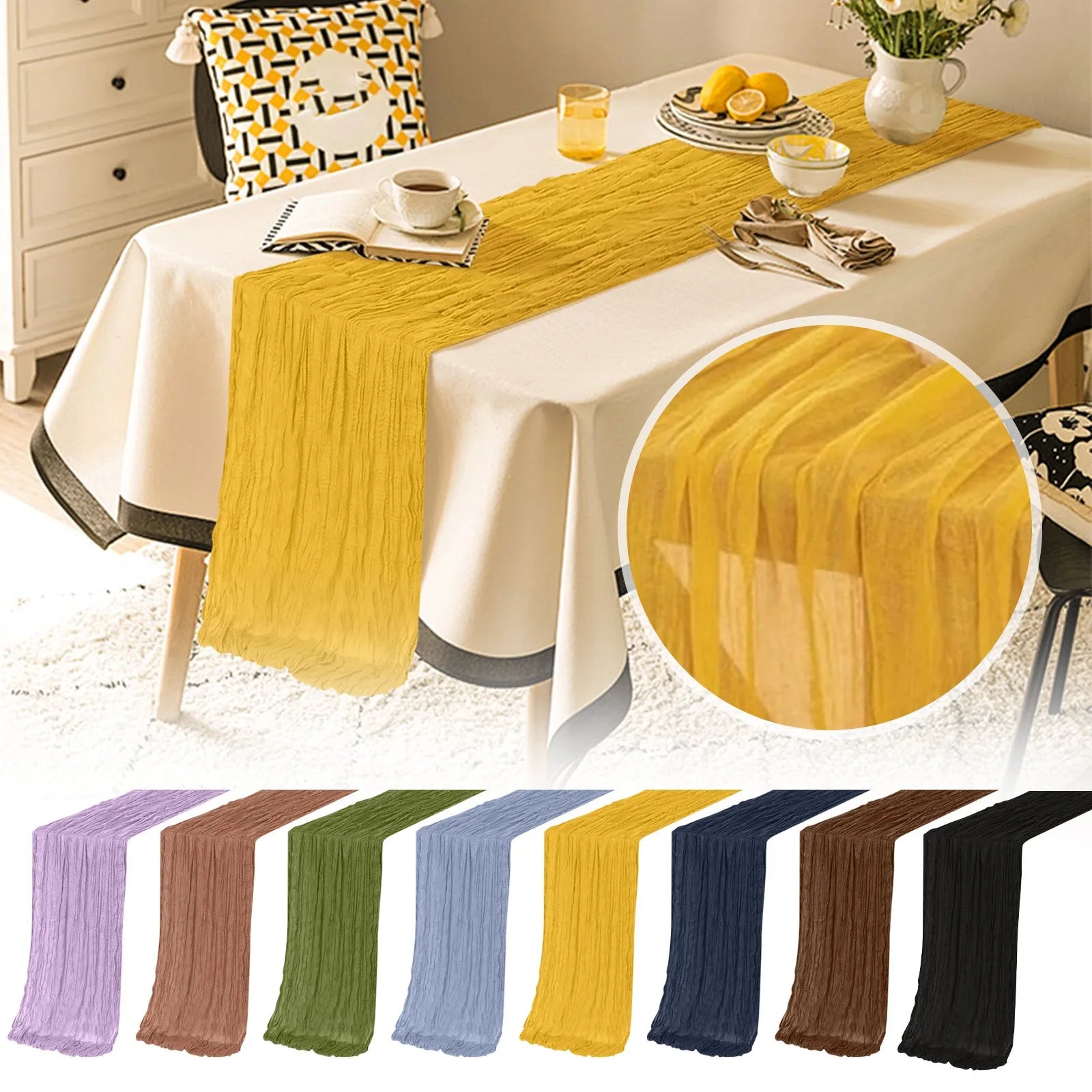 Cheesecloth Gauze Table Runner – Wedding & Boho Party Décor Gauze Table Runner Oasis Select