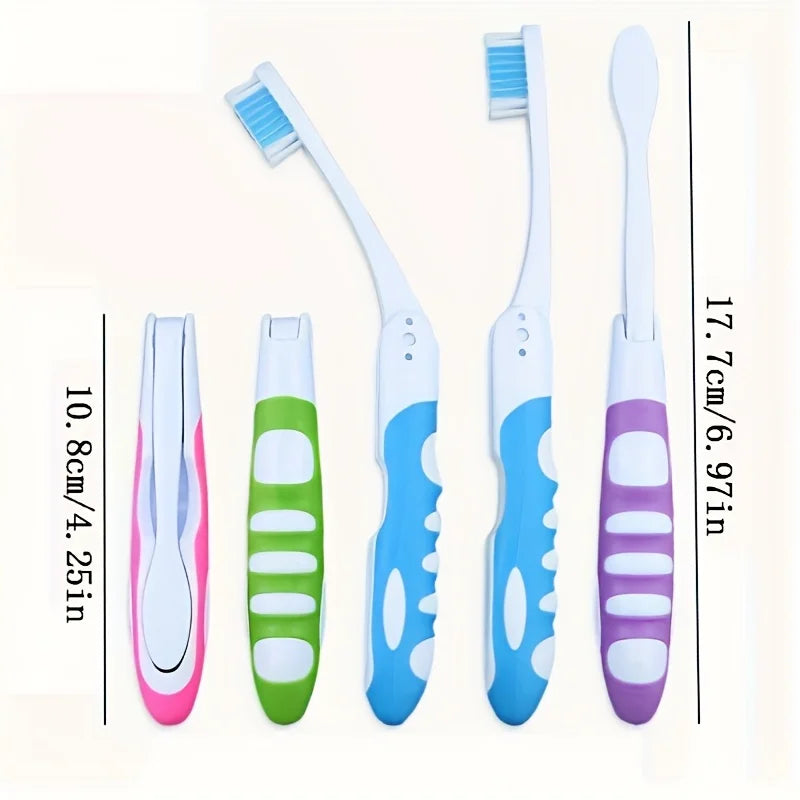 Manual Folding Travel Toothbrush, Full-head, Medium Bristles, Microfiber, Unscented, Portable and Easy to Clean Oasis Select
