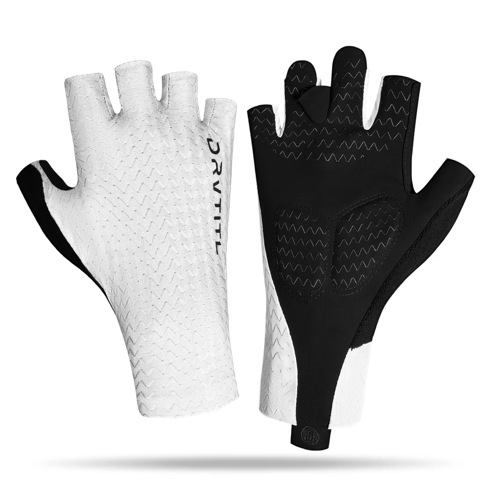 Men's Cycling Gloves Breathable Half Finger Bicycle Sports Gloves Anti-Slip Fitness Gloves Professional Summer Road Gloves Oasis Select WHITE L