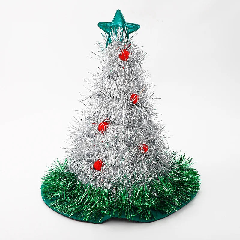 2025 Ins Christmas Tree Hat Creative Xmas Headwear for Girls Tinsel Christmas Headband Party Costume New Year Decor Supplies Oasis Select D 38x34cm