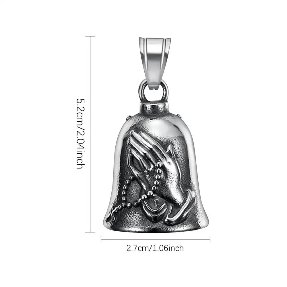 Motorcycle Lucky Bell Praying Hand protector Luck Bell 3D Motorcycle Bell Biker protecto Good Luck Riding Bell Luck Riding Bells Oasis Select Bell