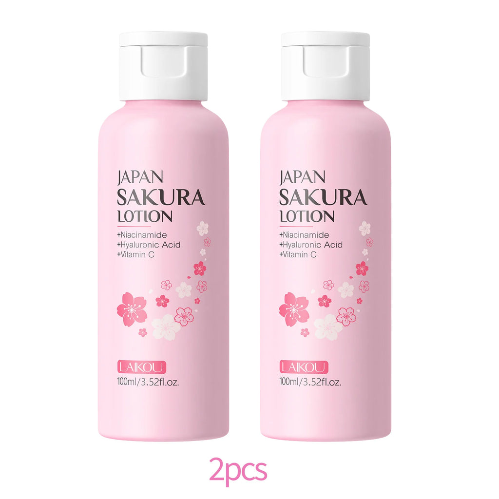 LAIKOU Sakura Face Lotion Moisturizing Essence Shrink Pores Repairing Improve Skin Elasticity 100ml Oasis Select 2pcs