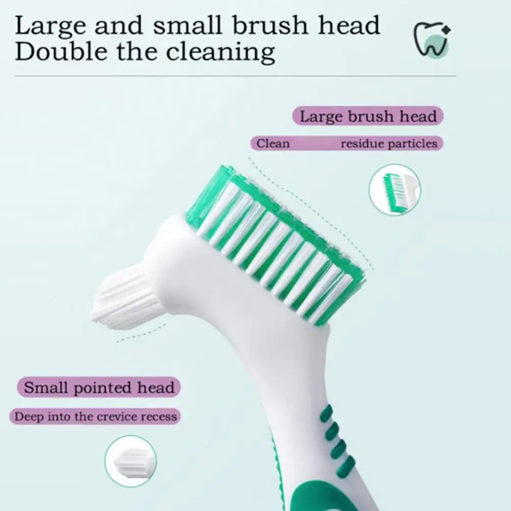 Double-Sided Denture Brush – Soft Bristles & Anti-Slip Handle Denture Cleaning Brush Oasis Select