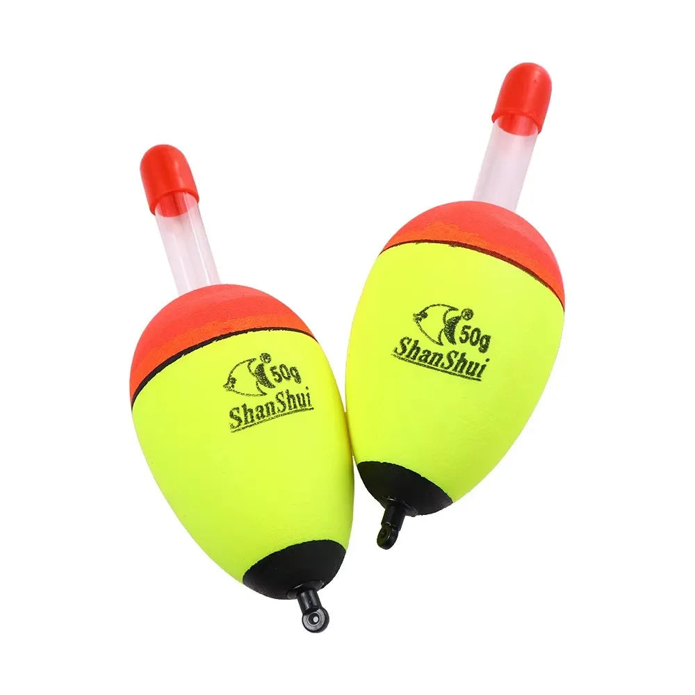 2/4/8Pcs EVA Float Fish Bait Luminous Rock Fishing Sea Fishing Foam Float Float Light Stick Fishing Float Fishing Bobber Oasis Select yellow 50g 2pcs