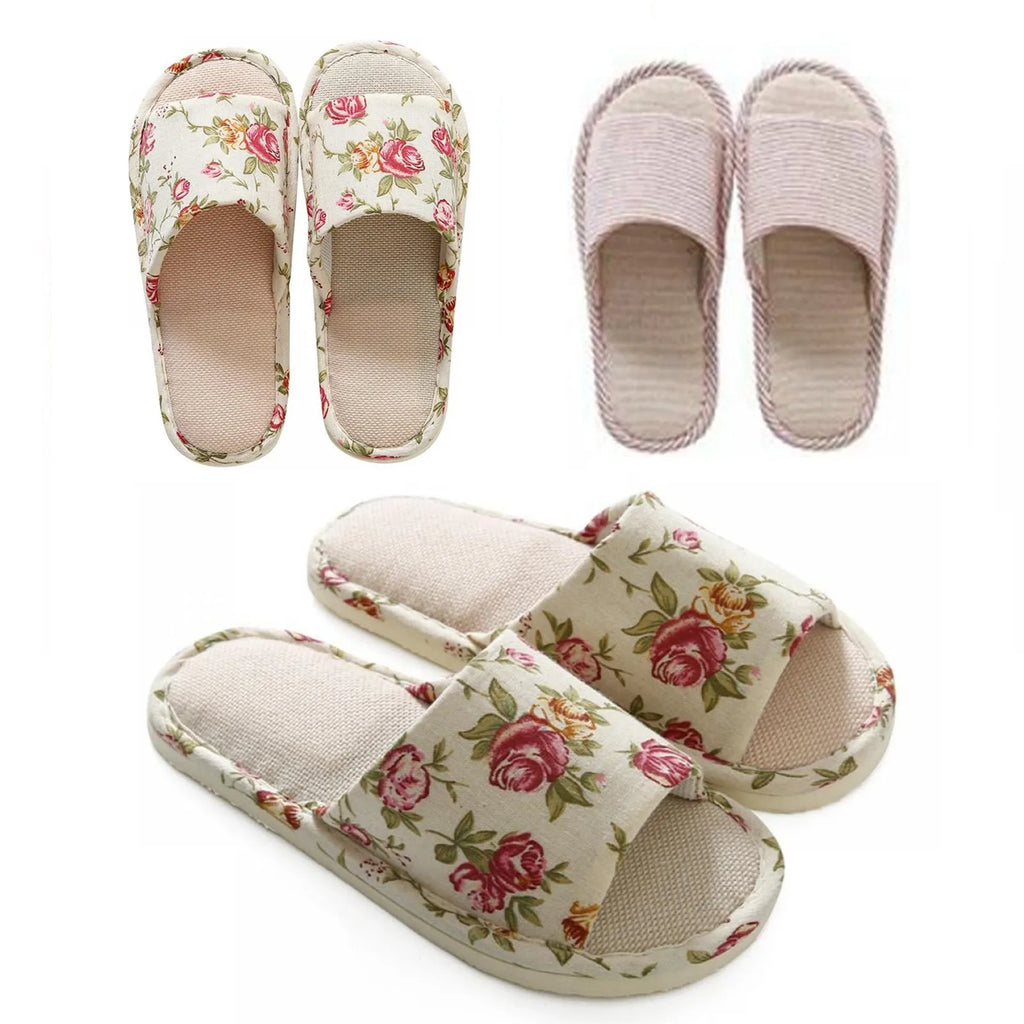 Linen Anti-Slip Indoor Slippers for Men & Women | Breathable Indoor House Slippers Oasis Select