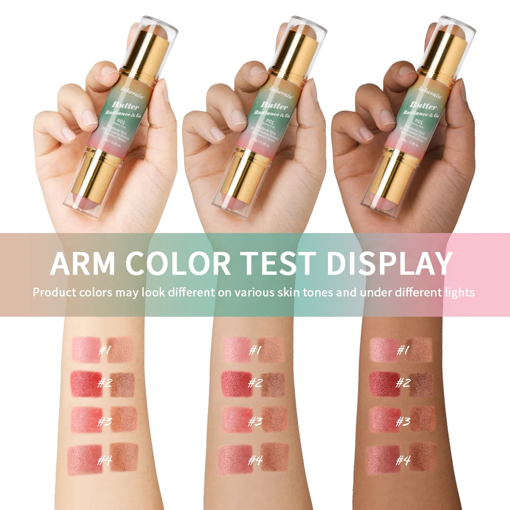 Lakerain Butter Makeup Stick Nature Bronze Colored Matte Effect Moisturizing Smooth Dual-head Design Multi-purpose Makeup Stick Oasis Select
