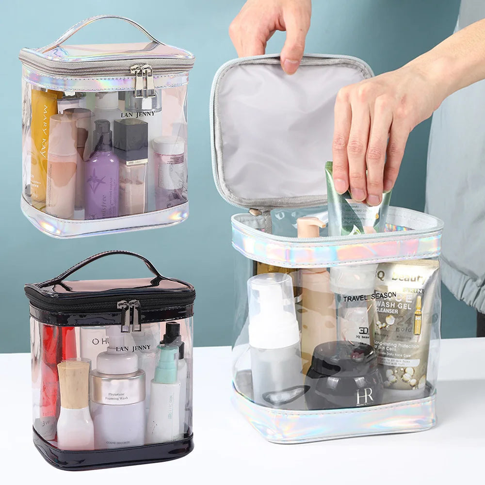 Clear Transparent Makeup Bag | Waterproof PVC Travel Cosmetic Pouch