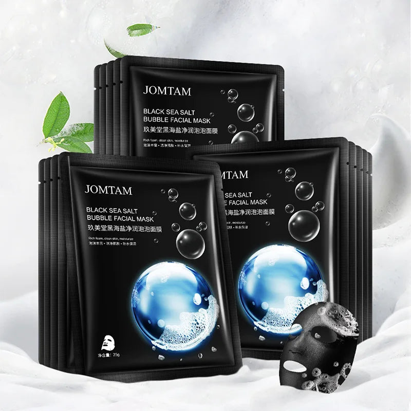 Black Sea Salt Bubble Cleansing Foam Mask – Deep Pore Care Bubble Facial Mask Oasis Select 10PCS