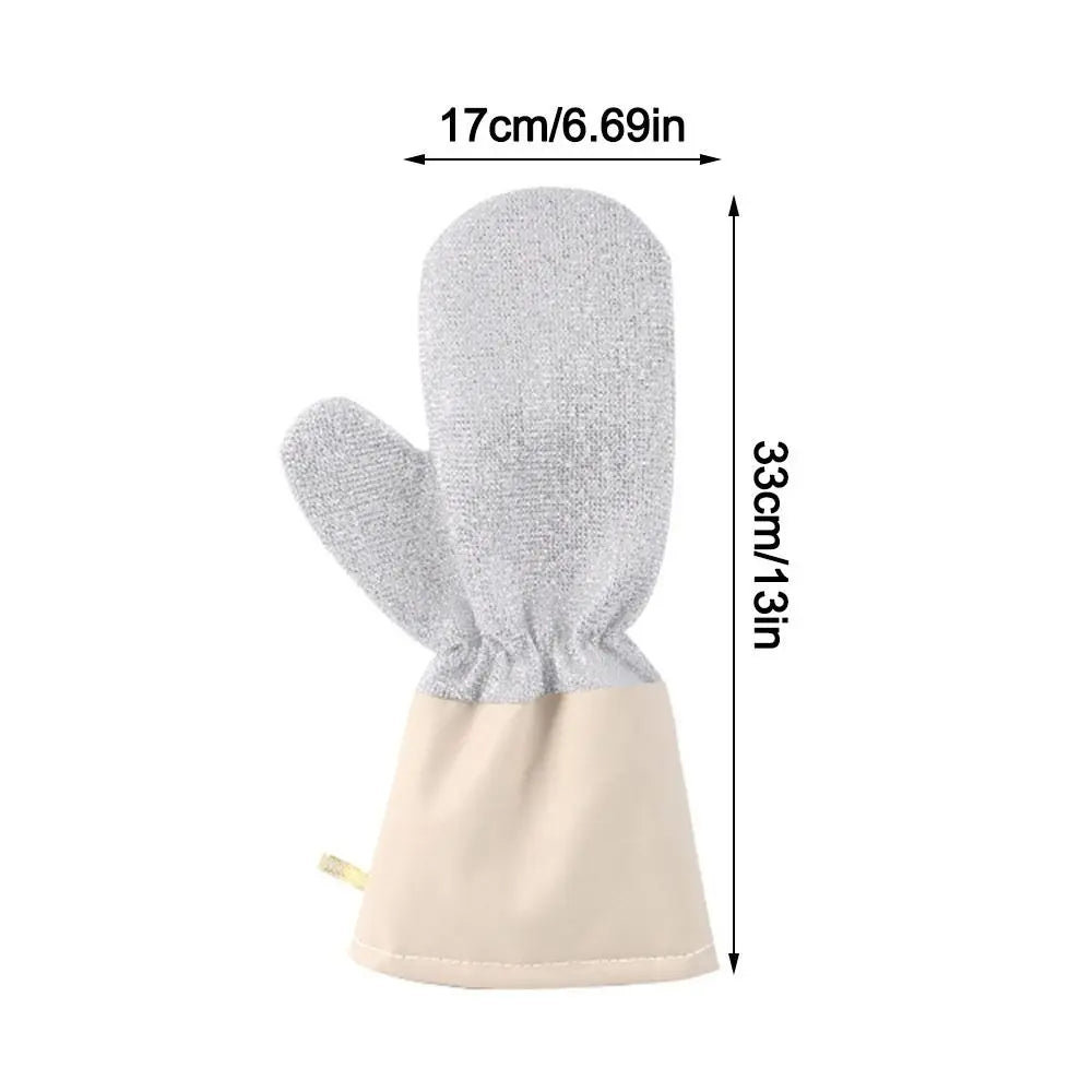 Thickened Silver Thread Dishwashing Gloves Non-stick Multi-functional Dishwashing Gloves Waterproof Kitchen Cleaning Gloves Oasis Select