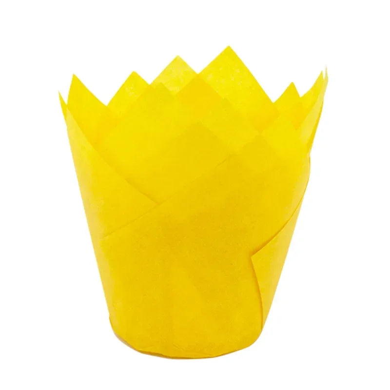 Cupcake Liners Muffin Liners Holders for Baking Cups Cupcake Wrappers in Standard Size Classic Parchment Paper Cupcake Liners Oasis Select YELLOW 50PCS-1 SET