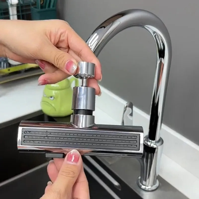 360° Rotating Splash-Proof Faucet Aerator Extender – 3-Mode